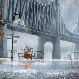 Rain painting wallpaper