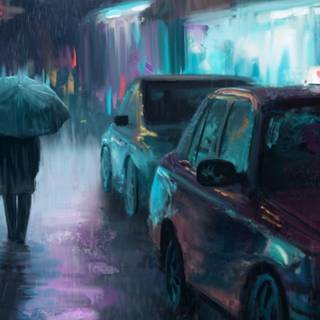 Rain painting wallpaper