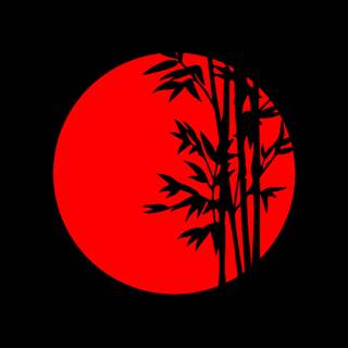 Red and black Japanese wallpaper