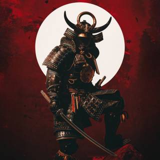 Red and black Japanese wallpaper