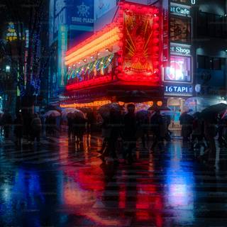 Red and black Japanese wallpaper