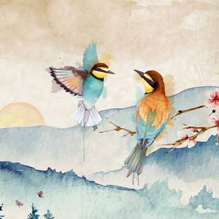 Painting winter wallpaper