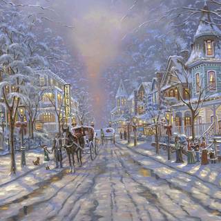 Painting winter wallpaper