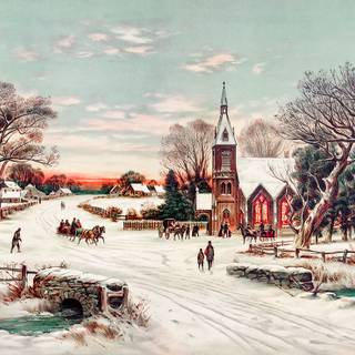 Painting winter wallpaper