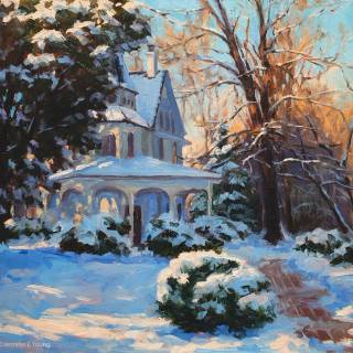 Painting winter wallpaper