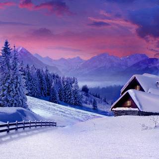 Painting winter wallpaper