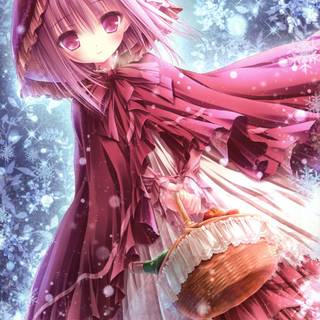 Pink hair winter girl wallpaper