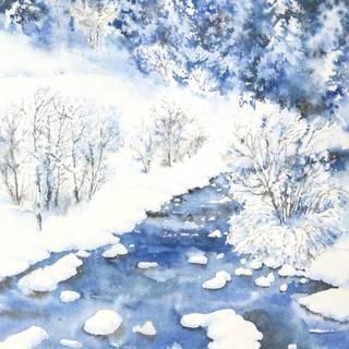 Painting winter wallpaper