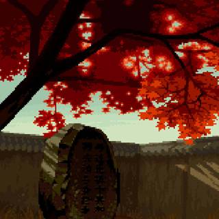 Pixel autumn anime wallpaper