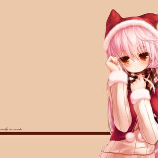 Pink hair winter girl wallpaper