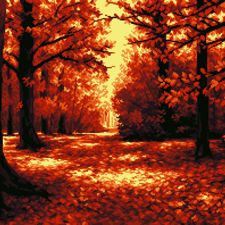 Pixel autumn anime wallpaper