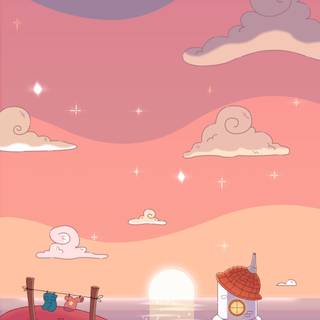 Pixel autumn anime wallpaper