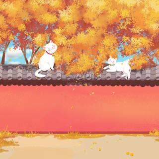 Autumn pixel art desktop wallpaper