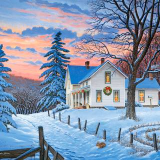 Painting winter wallpaper