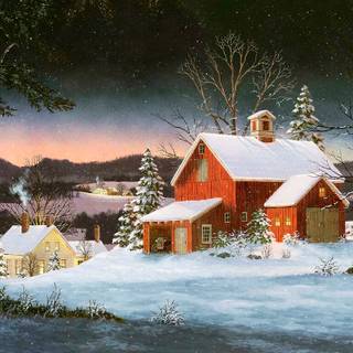 Painting winter wallpaper