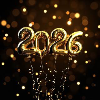 Happy New Year gold 2026 wallpaper