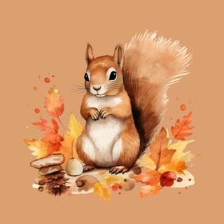 Thanksgiving squirrel wallpaper