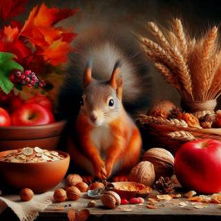 Thanksgiving squirrel wallpaper