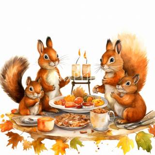Thanksgiving squirrel wallpaper