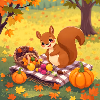 Thanksgiving squirrel wallpaper