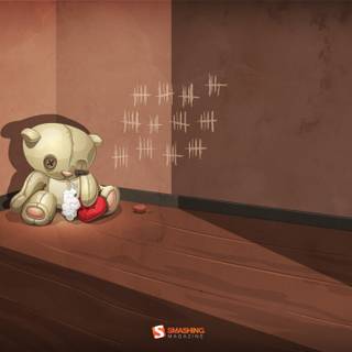 Teddy bear with broken heart wallpaper