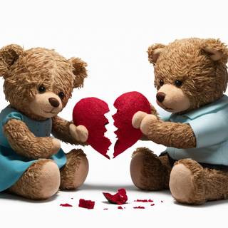 Teddy bear with broken heart wallpaper
