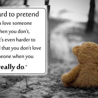 Teddy bear with broken heart wallpaper
