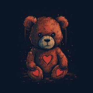 Teddy bear with broken heart wallpaper