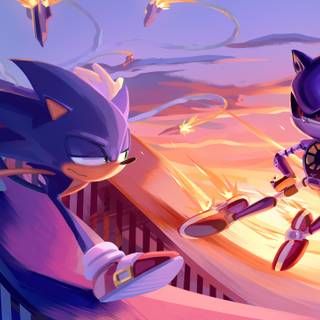 Sonic and Metal Sonic wallpaper