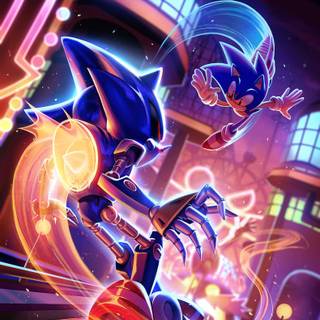 Sonic and Metal Sonic wallpaper