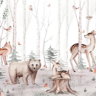 Woodland creatures wallpaper