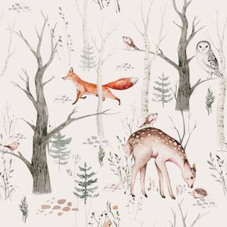 Woodland creatures wallpaper