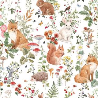 Woodland creatures wallpaper