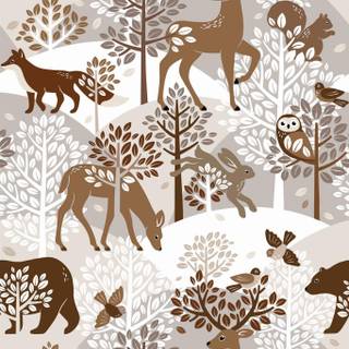 Woodland creatures wallpaper