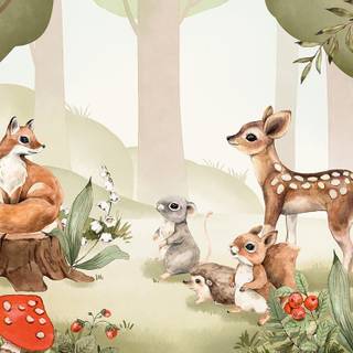 Woodland creatures wallpaper
