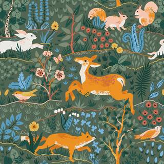 Woodland creatures wallpaper
