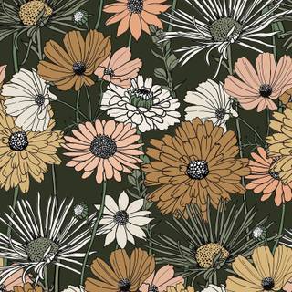 Boho floral wallpaper