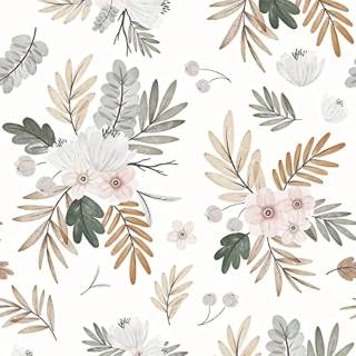 Boho floral wallpaper