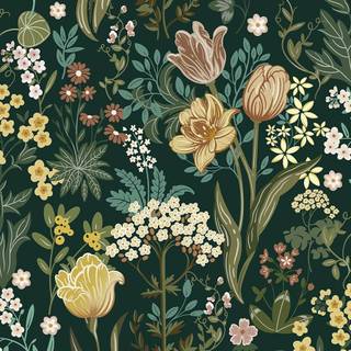 Boho floral wallpaper