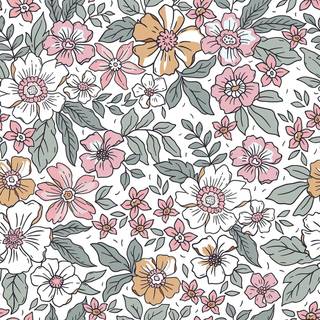 Boho floral wallpaper