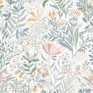 Boho floral wallpaper
