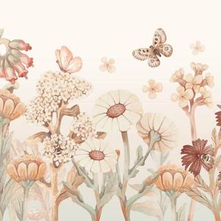 Boho floral wallpaper