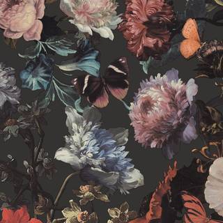 Boho floral wallpaper