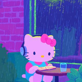 Rain cafe wallpaper