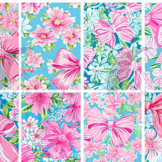 Bows and flowers wallpaper