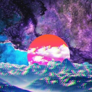 Glitch art desktop wallpaper