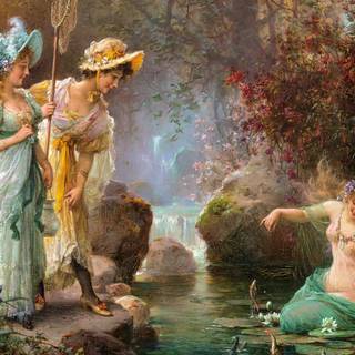 Classical painting woman wallpaper