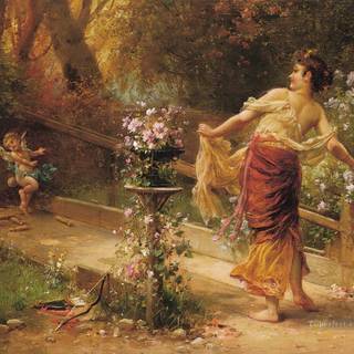 Classical painting woman wallpaper