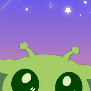Green cat alien wallpaper