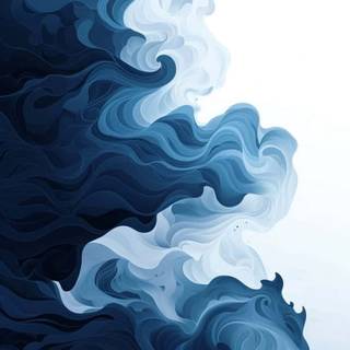 Blue and white abstract art wallpaper